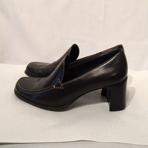 Franco Sarto Chunky Heels Size Leather Upper 7.5m